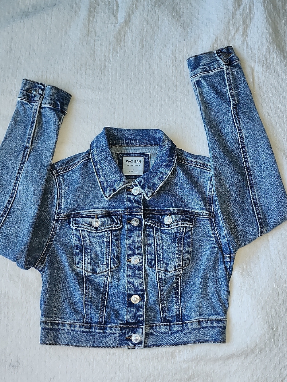 Wax Jean Faded Blue Cropped Denim Jacket
